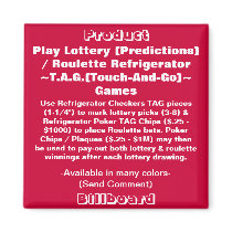 PLAY REFRIGERATOR LOTTERY / ROULETTE TAG GAMES REFRIGERATOR MAGNETS