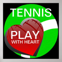Play With Heart Tennis Poster