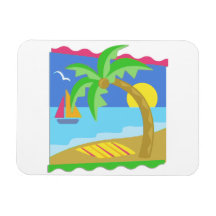 Playa del paraíso imán de vinilo