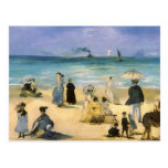 Playa en Boulogne por Manet, impresionismo del vin Postales