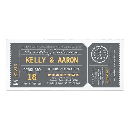 Playbill Theater Ticket Wedding Invitation - Gray