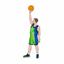 Player holding up ball acrylic cut out