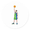 Player holding up ball