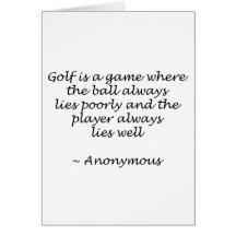 Player Lies Well Golf Design Card