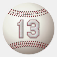 Player Number 13 - Cool Baseball Stitches Sticker