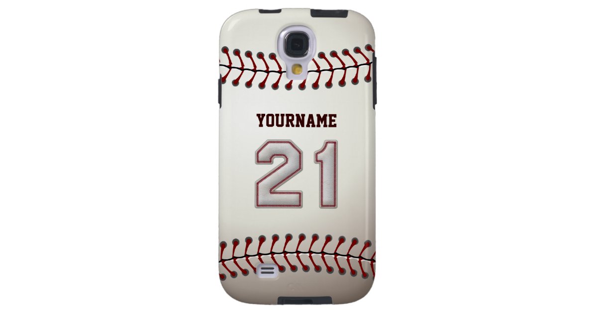 Player Number 21 Cool Baseball Stitches Look Galaxy S4 Case Zazzle