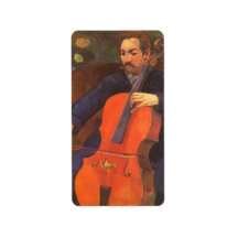 Player Schneklud Portrait, Gauguin, Vintage Art Personalized Address Label