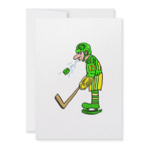 Player spitting out puck custom invitation