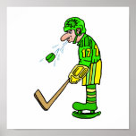 Player spitting out puck print