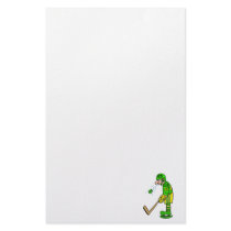 Player spitting out puck stationery paper