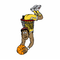 Player through the basket cut out