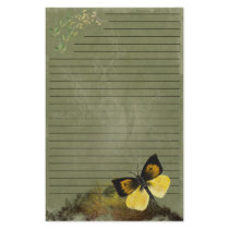 Playful Butterfly- Digi Painted Stationary- lined Customized Stationery