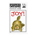 Playful Cartoon Kitten Cat JOY Postage Stamp by zooogle Playful Cartoon Kitten Cat JOY Postage Stamp
