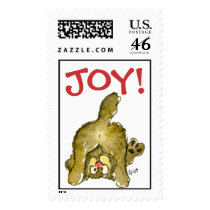 Playful Cartoon Kitten Cat JOY Postage Stamp