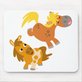 Playful Cartoon Ponies Mousepad mousepad