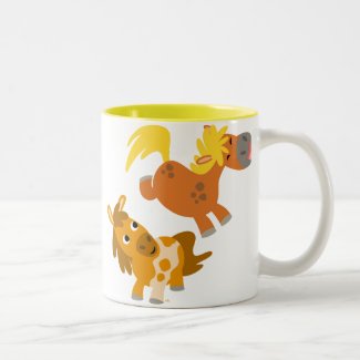 Playful Cartoon Ponies Mug mug