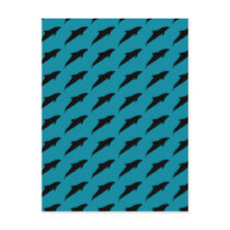 Playful Dolphins Pattern Postcard