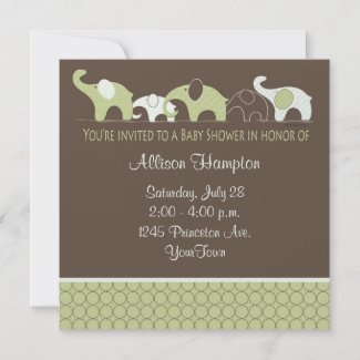 Playful Elephant Baby Shower Invitations