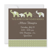 Playful Elephant Baby Shower Invitations