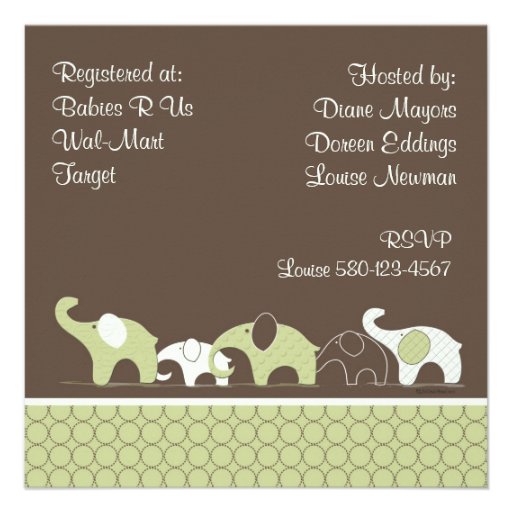 Playful Elephant Baby Shower Invitations