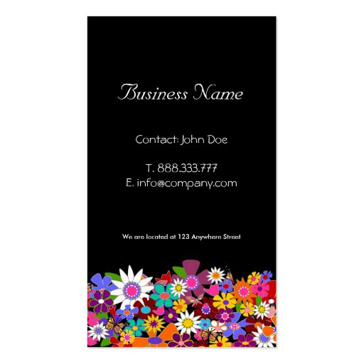 Playful Flowers Business Cards (front side)