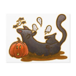Playful Hallowwen Kitty Post Card