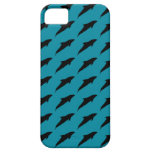 Playful Jumping Dolphins Pattern Shadows on Blue iPhone 5 Covers