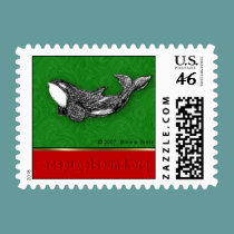 playful killer whale Christmas postage postage by acspugetsound playful killer whale Christmas postage postage