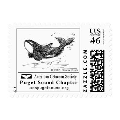 Playful Killer Whale Postage Stamp