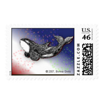 Playful Killer Whale Stamp for July by acspugetsound Playful Killer Whale Stamp for July