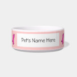 Playful kitten silhouette pet food bowl