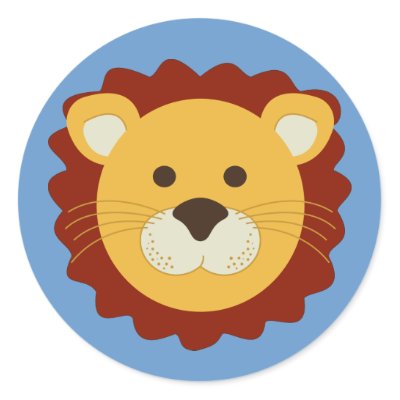 Playful Lion Round Stickers