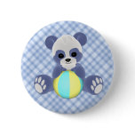 Playful Panda Baby Boy Button