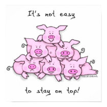 Playful Pigs Pyramid Poster