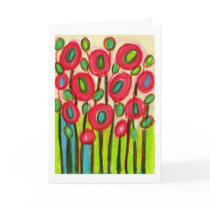 Playful Posies No 2 Thank You Card by Jenlo262 Playful Posies No 2 Thank You Card