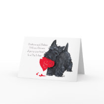 Playful Scottish Terrier Valentine Card