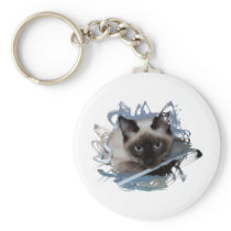 Playful Siamese Key Chain