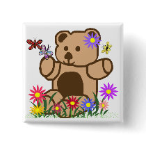 Playful teddy bear button
