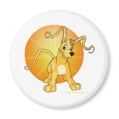 Playful yellow Gelert Fridge Magnet by neopets