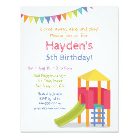 Playground House Kids Birthday Party Invitations