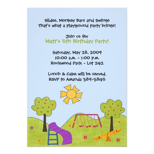 Playground Invitations