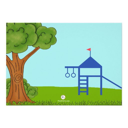 Playground Picnic Birthday Party Custom Invites