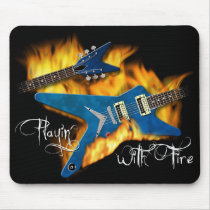 Playin with Fire Guitar Mousepad by cevarney Playin with Fire Guitar Mousepad