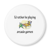 Playing Arcade Games Refrigerator Magnet
