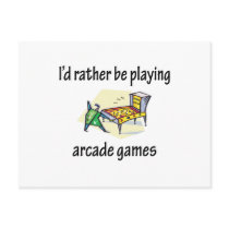 Playing Arcade Games Post Card