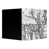 Playing card depicting immigrants arriving binder