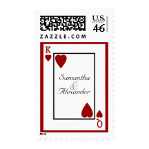 Playing Card King and Queen Wedding Stamp