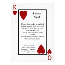 Playing Card King/Queen Personalized Invitations