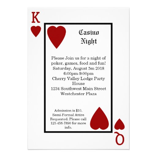 Playing Card King/Queen Personalized Invitations