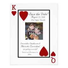 Playing Card King/Queen Photo Save the Date Custom Invitations